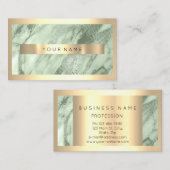 Professional Modern Gold FrameMint Green Marble Visitekaartje (Voorkant / Achterkant)