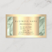 Professional Modern Gold FrameMint Green Marble Visitekaartje (Achterkant)