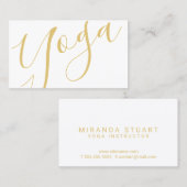 Professional Modern Gold Yoga Instructor Visitekaartje (Voorkant / Achterkant)