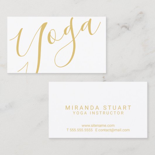 Professional Modern Gold Yoga Instructor Visitekaartje (Voorkant / Achterkant)