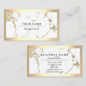 Professional Modern Golden Lijst Marble Influencer Visitekaartje (Voorkant / Achterkant)