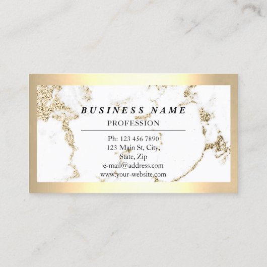 Professional Modern Golden Lijst Marble Influencer Visitekaartje (Achterkant)