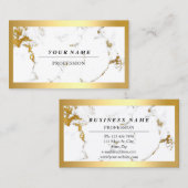 Professional Modern Golden Lijst Marble White VIP Visitekaartje (Voorkant / Achterkant)