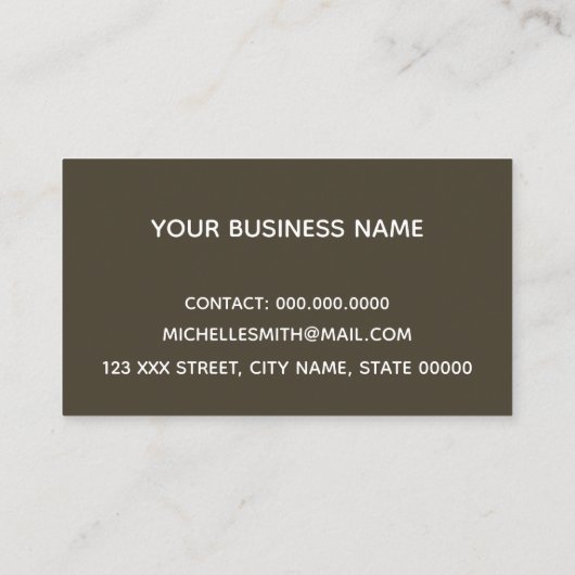 Professional Modern Golden Simply Grey Visitekaartje (Achterkant)