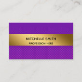 Professional Modern Golden Simply Paars Visitekaartje (Voorkant)
