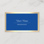 Professional Modern Golden Simply Royal Blue Visitekaartje (Voorkant)