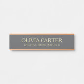Professional Modern gray Gold Office Name Title Deurbordje (Voorkant)