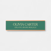 Professional Modern green Gold Office Name Title Deurbordje (Voorkant)