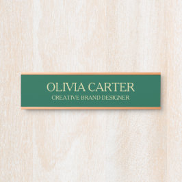 Professional Modern green Gold Office Name Title Deurbordje