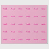 Professional modern handwriting name pink white cadeaupapier (Vlak)