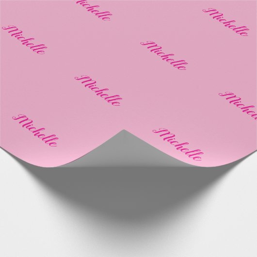Professional modern handwriting name pink white cadeaupapier (Hoek)