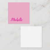 Professional modern handwriting name pink white informatiekaartje (Voorkant / Achterkant)
