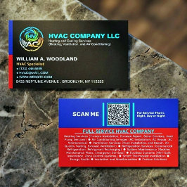 Professional Modern HVAC AC Company Logo & Slogan  Visitekaartje