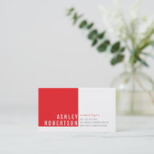 PROFESSIONAL MODERN minimaal  koraal roze Visitekaartje (Staand voorkant)