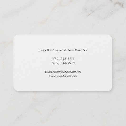 Professional Modern Minimalist Creative Visitekaartje (Achterkant)