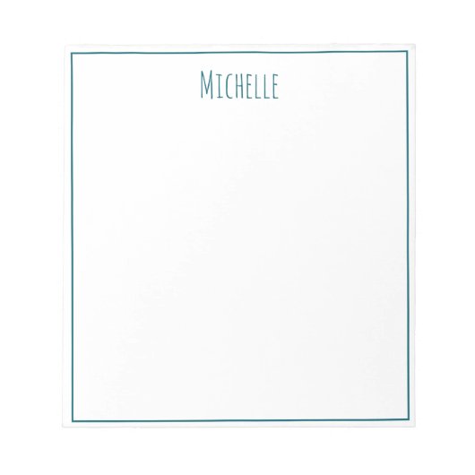 Professional Modern Minimalist Plain Own Name Notitieblok (Voorkant)