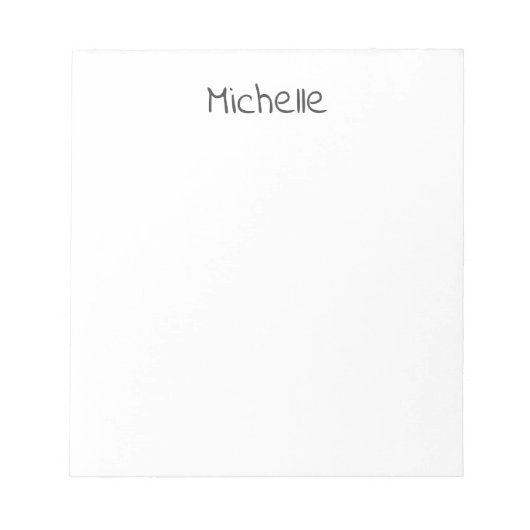 Professional Modern Minimalist Plain Own Name Notitieblok (Voorkant)