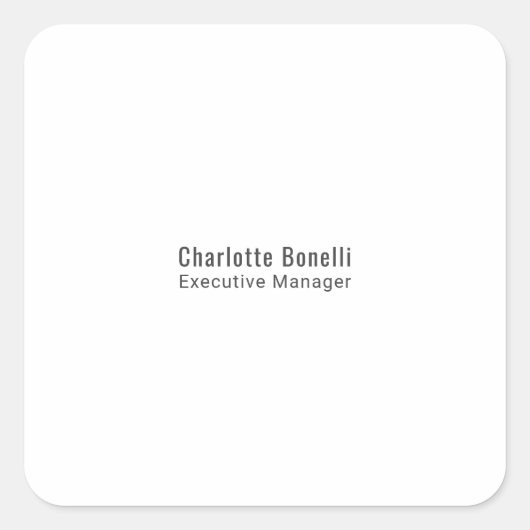 Professional Modern Minimalist Plain  Vierkante Sticker (Voorkant)
