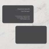 Professional Modern Minimalist Premium Silk Grey  Visitekaartje (Voorkant / Achterkant)