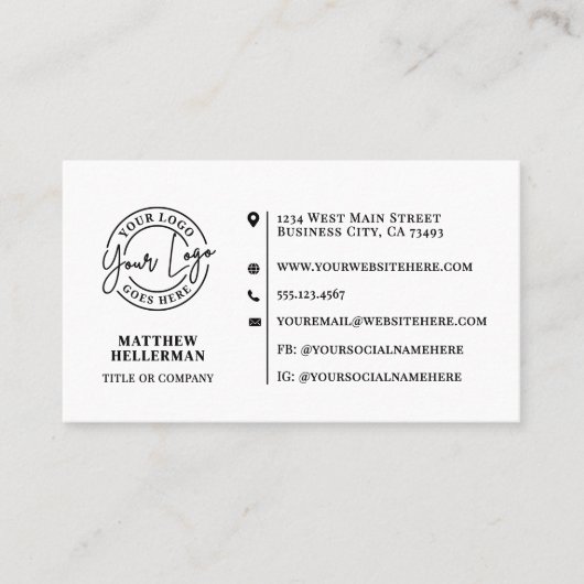 Professional Modern Minimalist QR Code Logo Visitekaartje (Voorkant)