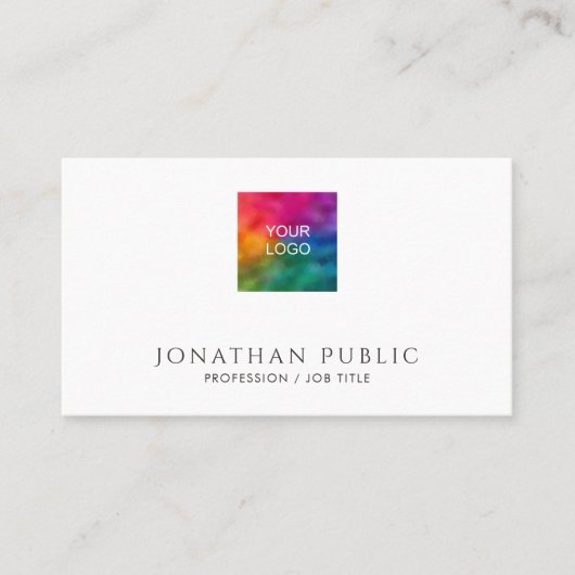Professional Modern Minimalist Upload Your Logo to Visitekaartje (Voorkant)