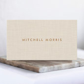 Professional Modern Minimalistic Beige Linen Look Visitekaartje