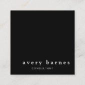 Professional Modern minimalistisch zwart vierkant Vierkante Visitekaartje (Voorkant)