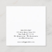 Professional Modern minimalistisch zwart vierkant Vierkante Visitekaartje (Achterkant)