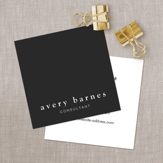 Professional Modern minimalistisch zwart vierkant Vierkante Visitekaartje