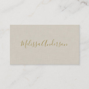 Professional Modern minimalistische Gold Linen Visitekaartje