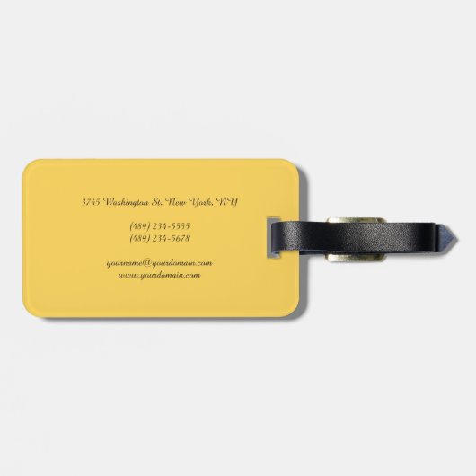 Professional Modern Monogram Minimalistisch Creati Bagagelabel (Achterkant horizontaal)