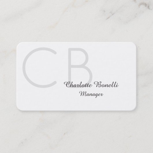 Professional Modern Monogram Minimalistisch Creati Visitekaartje (Voorkant)