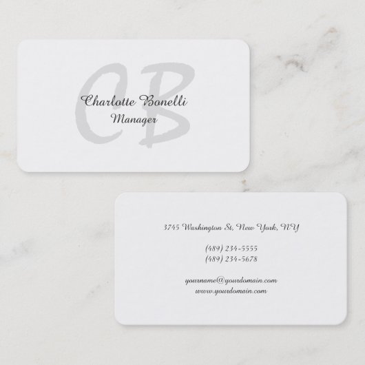 Professional Modern Monogram Minimalistisch Creati Visitekaartje (Voorkant / Achterkant)