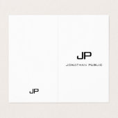 Professional Modern Monogram minimalistisch legant Visitekaartje (Buitenkant ongevouwen)