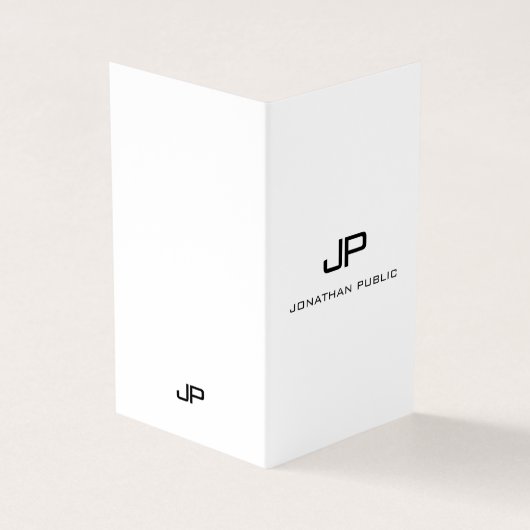 Professional Modern Monogram minimalistisch legant Visitekaartje (Buitenkant)