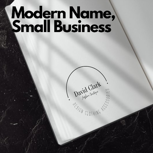Professional Modern Name Small Business Owner Zelfinktende Stempel