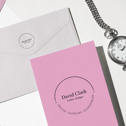 Professional Modern Name Small Business Owner Zelfinktende Stempel