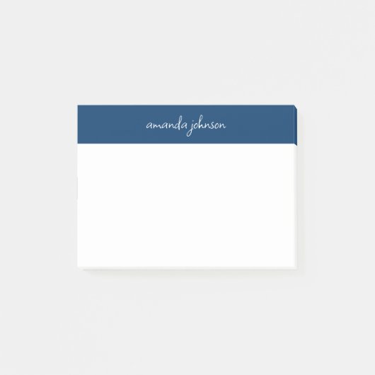 Professional Modern Navy Blue Monogram Full Name Post-it® Notes (Voorkant)