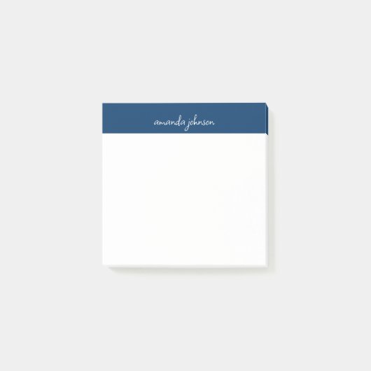 Professional Modern Navy Blue Monogram Full Name Post-it® Notes (Voorkant)
