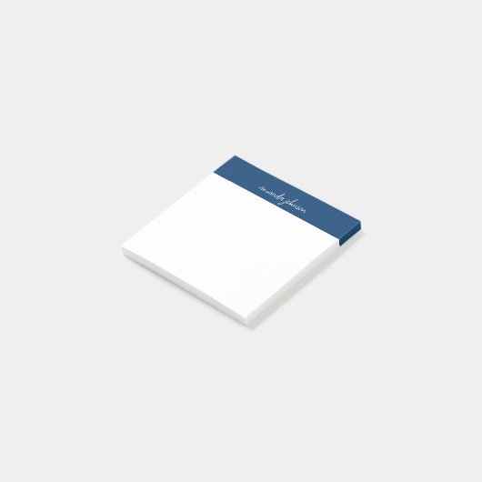 Professional Modern Navy Blue Monogram Full Name Post-it® Notes (Schuin)