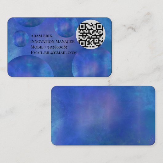 Professional Modern Nebula Galaxy QR Code card Visitekaartje (Voorkant / Achterkant)