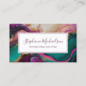 Professional modern Paars Blauwgroen Gold Abstract Visitekaartje (Voorkant)
