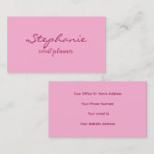 Professional Modern Pink Colorful Girly Elegant Visitekaartje (Voorkant / Achterkant)