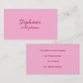 Professional Modern Pink Colorful Trendy Girly Visitekaartje (Voorkant / Achterkant)