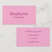 Professional Modern Pink Elegant Trendy Girly Visitekaartje (Voorkant / Achterkant)