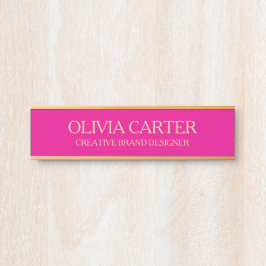 Professional Modern pink Gold Office Name Title Deurbordje