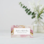 Professional modern roze Gold Abstract Visitekaartje (Staand voorkant)