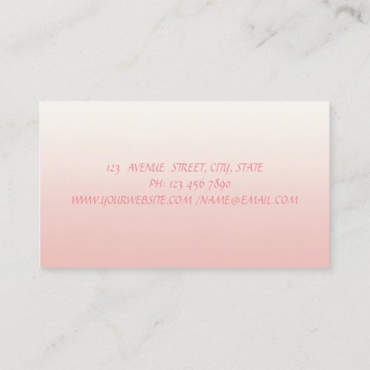 Professional Modern, schaar, lipstick, bloemen Visitekaartje (Achterkant)