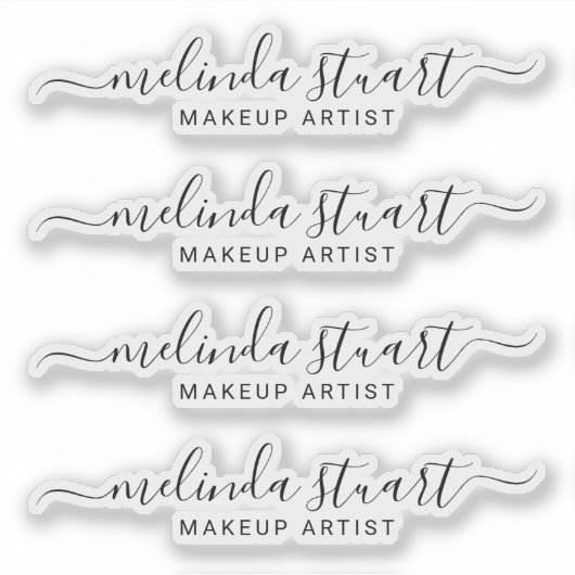 Professional Modern Script Name Sticker (Voorkant)