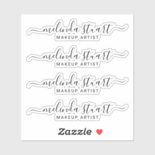 Professional Modern Script Name Sticker